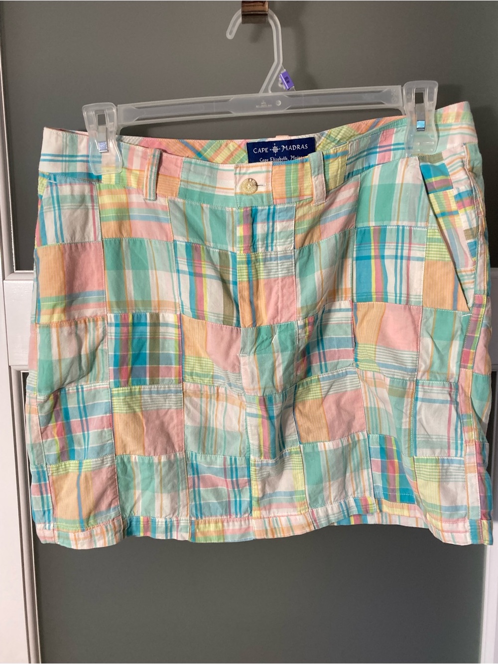 Cape Madras Cape Elizabeth Maine Pastel Madras Mini "Fun" Skirt - 12